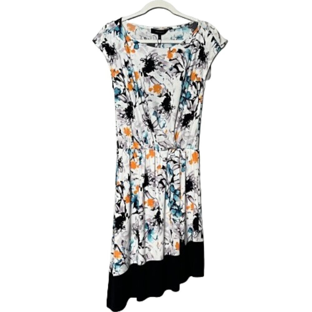 Robert Rodriquez Dress Women Size Small  Artsy Floral Asymmetrical‎ Hem NWT